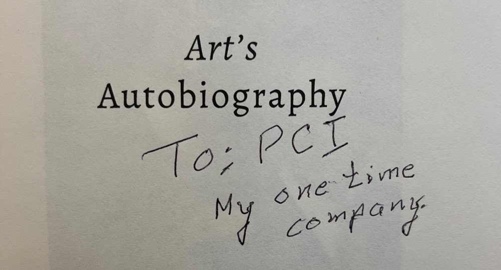 The note Art left us in his autobiography