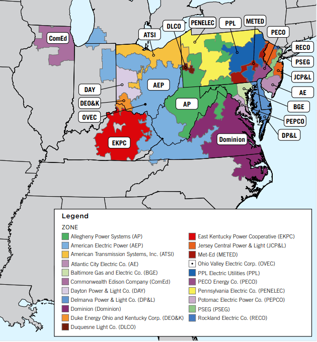 PJM zones