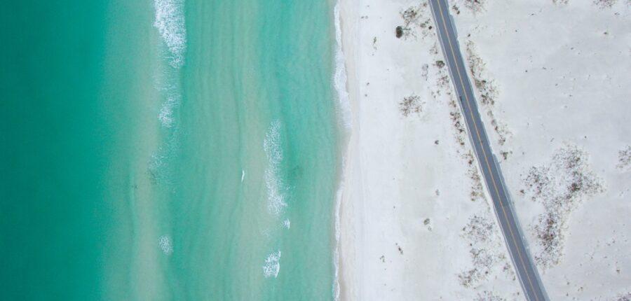 aerial view of florida beach and ocean view for blog post about florida's electricity generation by source
