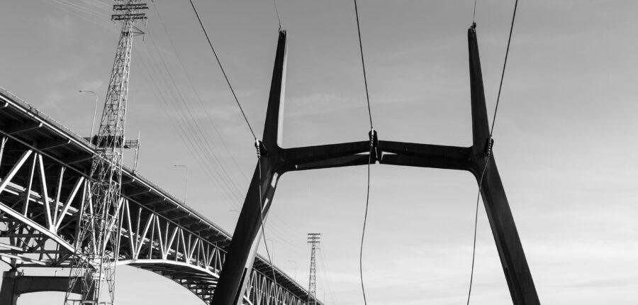 power lines black and white