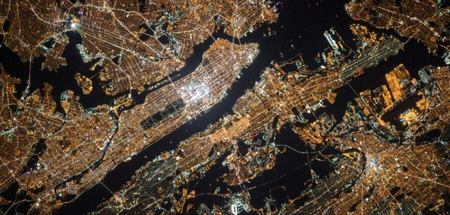 NASA aerial view of Manhattan