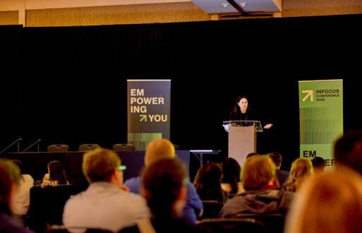Mary Anne Brelinsky, president of Alpha Generation, speaks at PCI Energy Solutions INFOCUS Conference in 2025