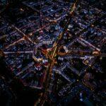 aerial lights at night
