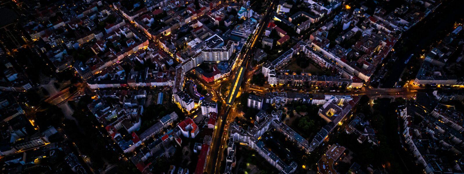 aerial lights at night