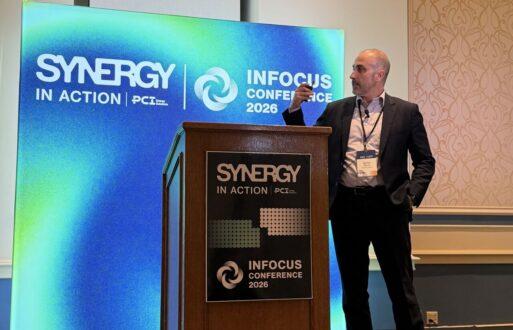 Javier Martin, President & COO of PCI Energy Solutions, addresses the audience at INFOCUS Conference 2026 in Charleston, South Carolina