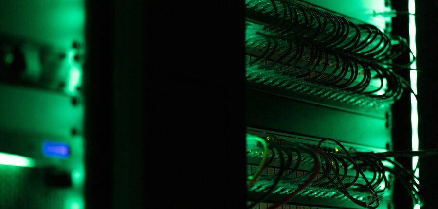 electronic equipment in dark room