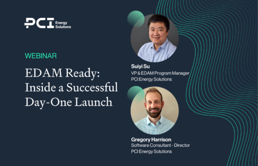 promo graphic for webinar "edam ready: inside a successful day-one launch" hosted by pci energy solutions