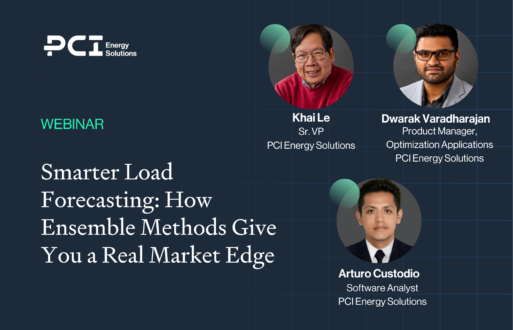 promotional graphic for pci energy solutions webinar: "Smarter Load Forecasting: How Ensemble Methods Give You a Real Market Edge"