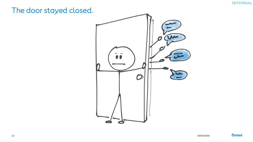stick figure with text "the door stayed closed."