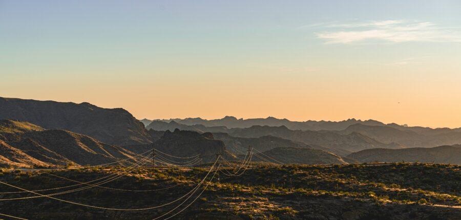 Infrastructure moving through the Arizona desert