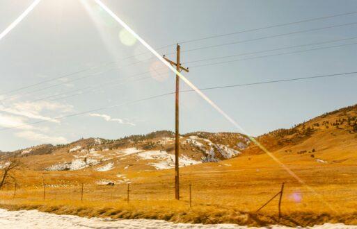 Colorado landscape with power lines