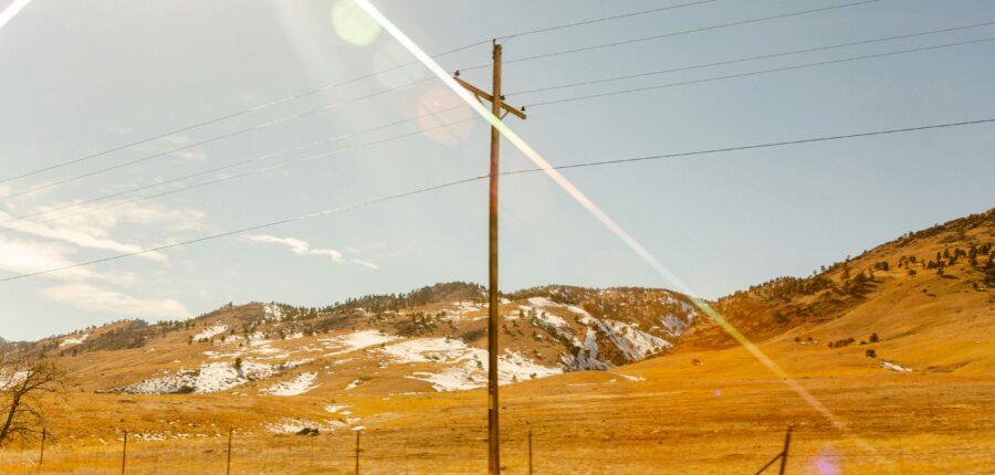 Colorado landscape with power lines
