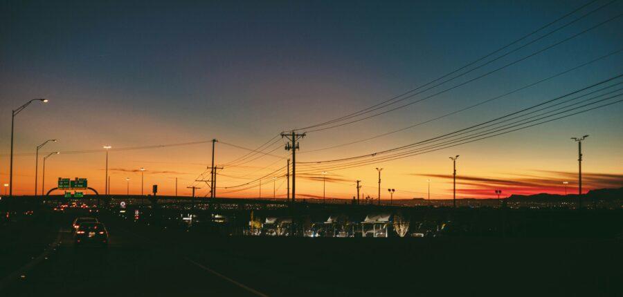 el paso texas sunset and transmission lines